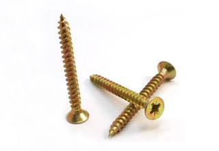 Wood Screws, Yellow Zinc Plated Flat Head Wood Screws, 4 x 25mm