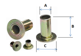 Brake Shoes Rivets, Yellow Zinc Coated Carbon Steel Brake Shoes Rivets M8x20mm