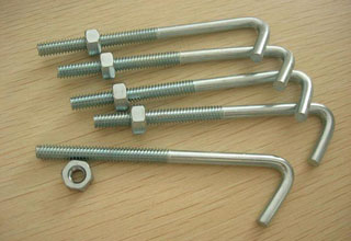 J Bolts, Carbon Steel J Bolts with Nut, M20 X 190 mm