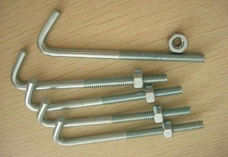 J Bolts, Zinc Plated Carbon Steel J Bolts, M20 X 175 mm