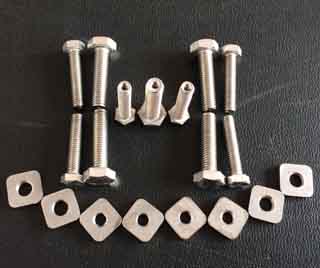 RVS A2 Hex Bolt DIN933 M10x40 with RVS square nuts 3