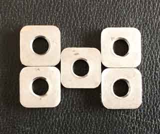 RVS Square Plate with threaded hole, SS304 Square Nut with threaded hole, A2 Square plate with threaded nut