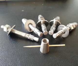 SS304 Tapered Nut coupling with M8X75L Anchor Bolt for HDB project 2