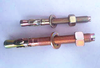 Zinc plated wedge anchor with nuts 